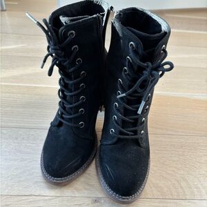 Black lace up bootie